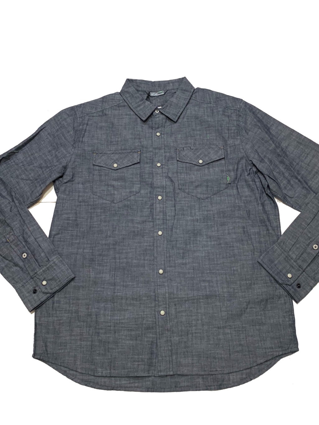 Stio Men's Gray Long-Sleeve Snap Button Shirt